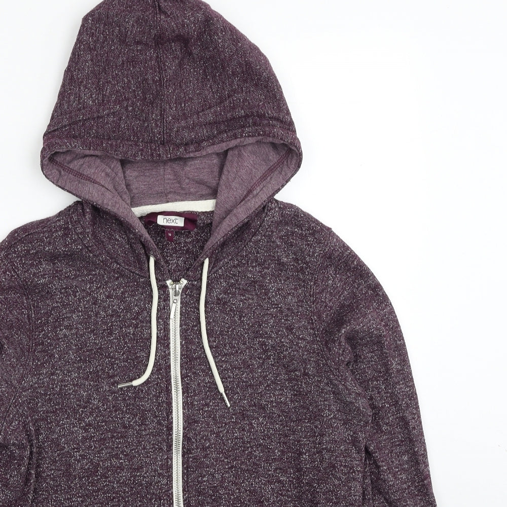 NEXT Womens Purple Cotton Full Zip Hoodie Size 10 Zip