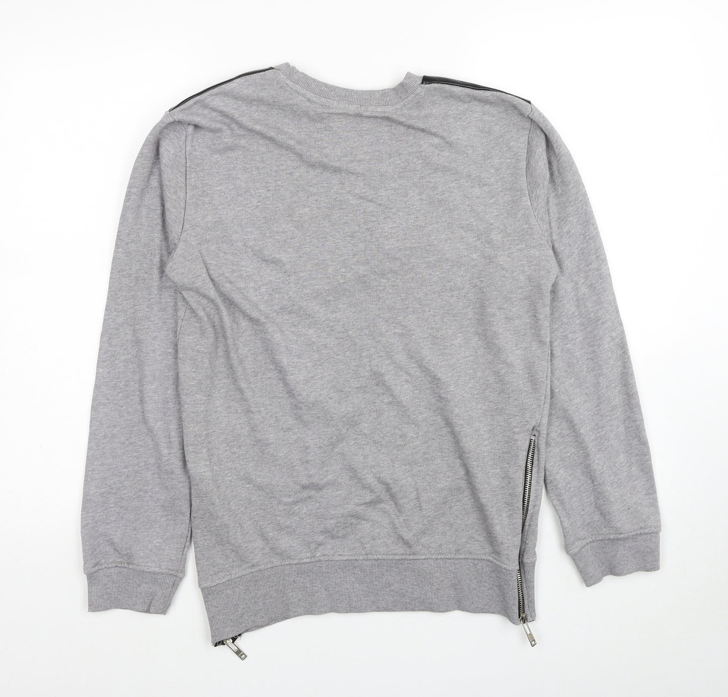 King Kouture Mens Grey Cotton Pullover Sweatshirt Size S