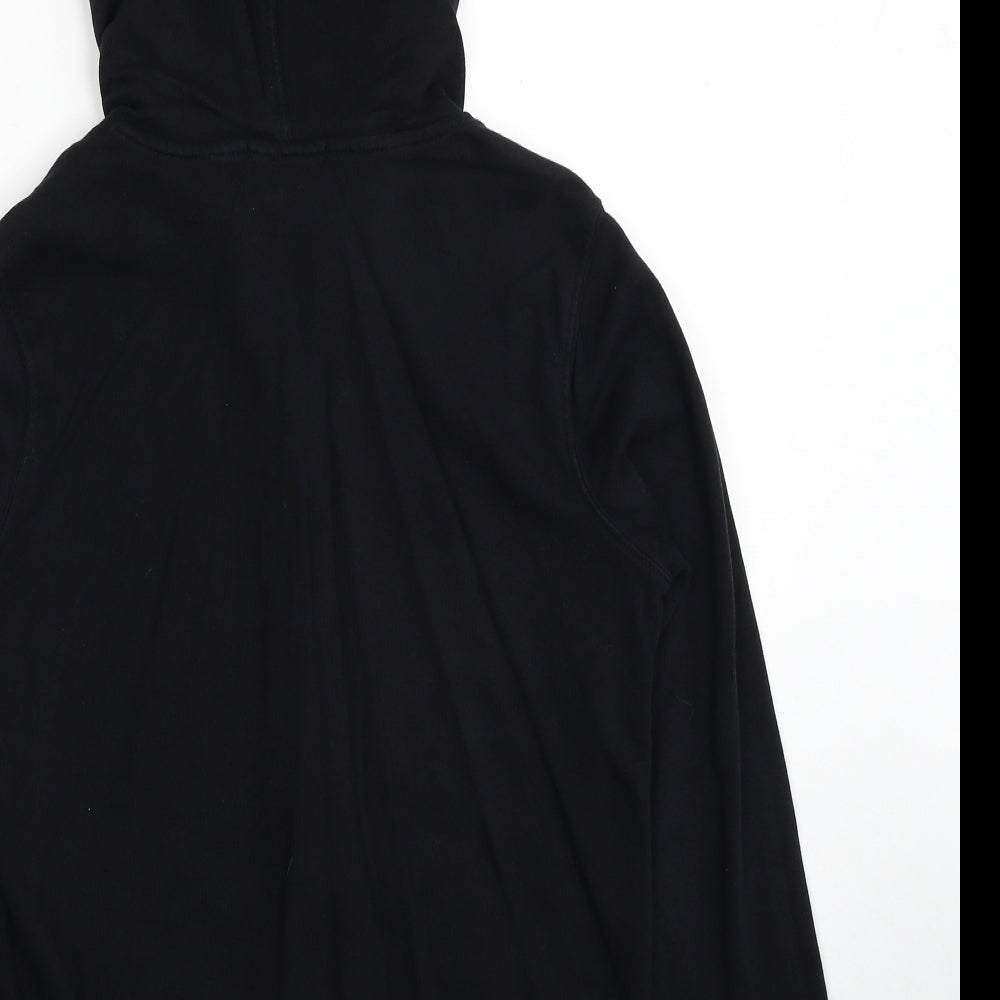 George Womens Black Cotton Full Zip Hoodie Size 10 Zip