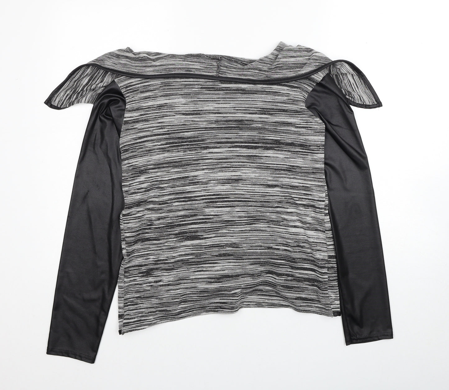 Preworn Womens Grey V-Neck Polyester Cardigan Jumper Size M - Size M-L