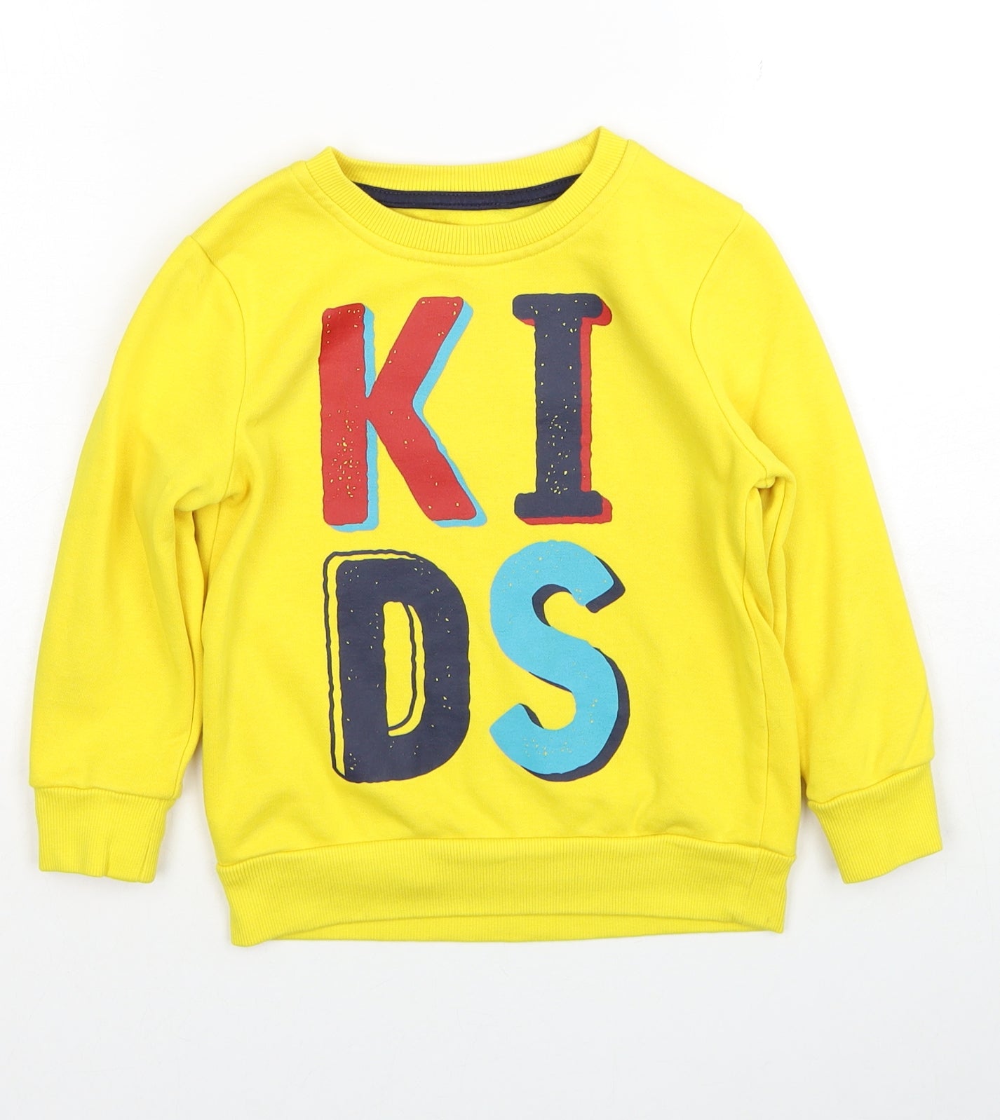 George Boys Yellow Cotton Pullover Sweatshirt Size 3-4 Years Pullover - Kids