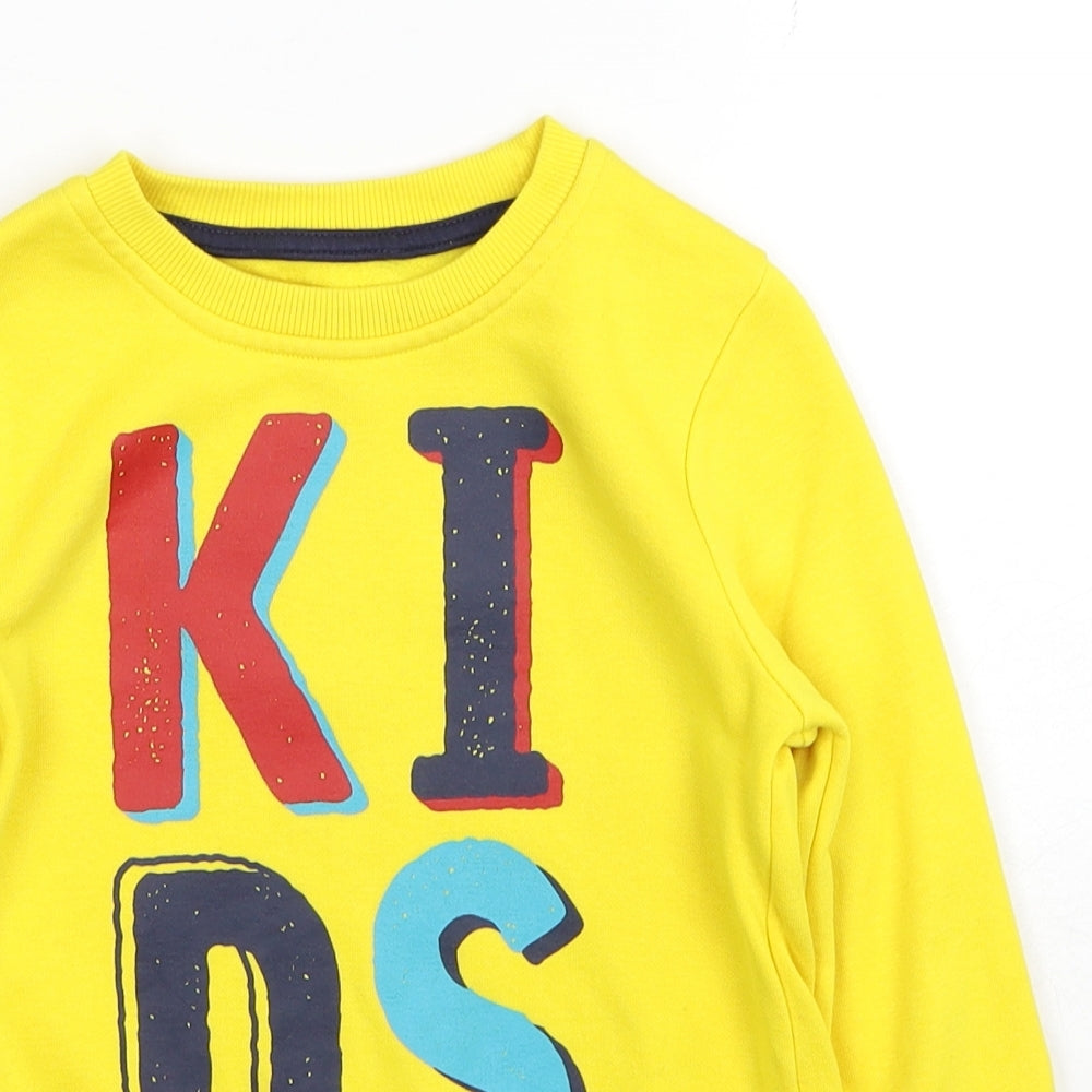 George Boys Yellow Cotton Pullover Sweatshirt Size 3-4 Years Pullover - Kids
