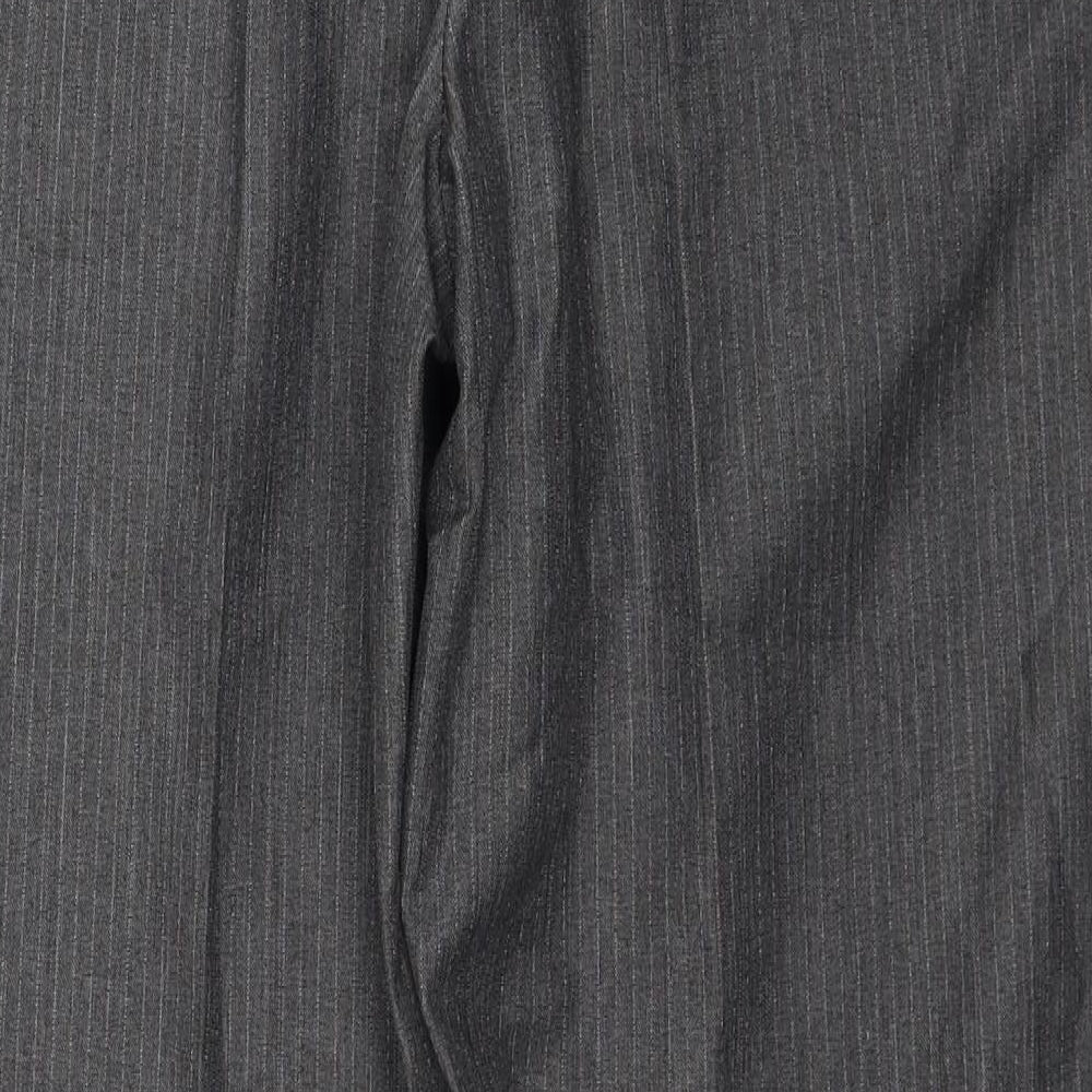 Matalan Mens Grey Polyester Trousers Size 38 in L31 in Regular Zip