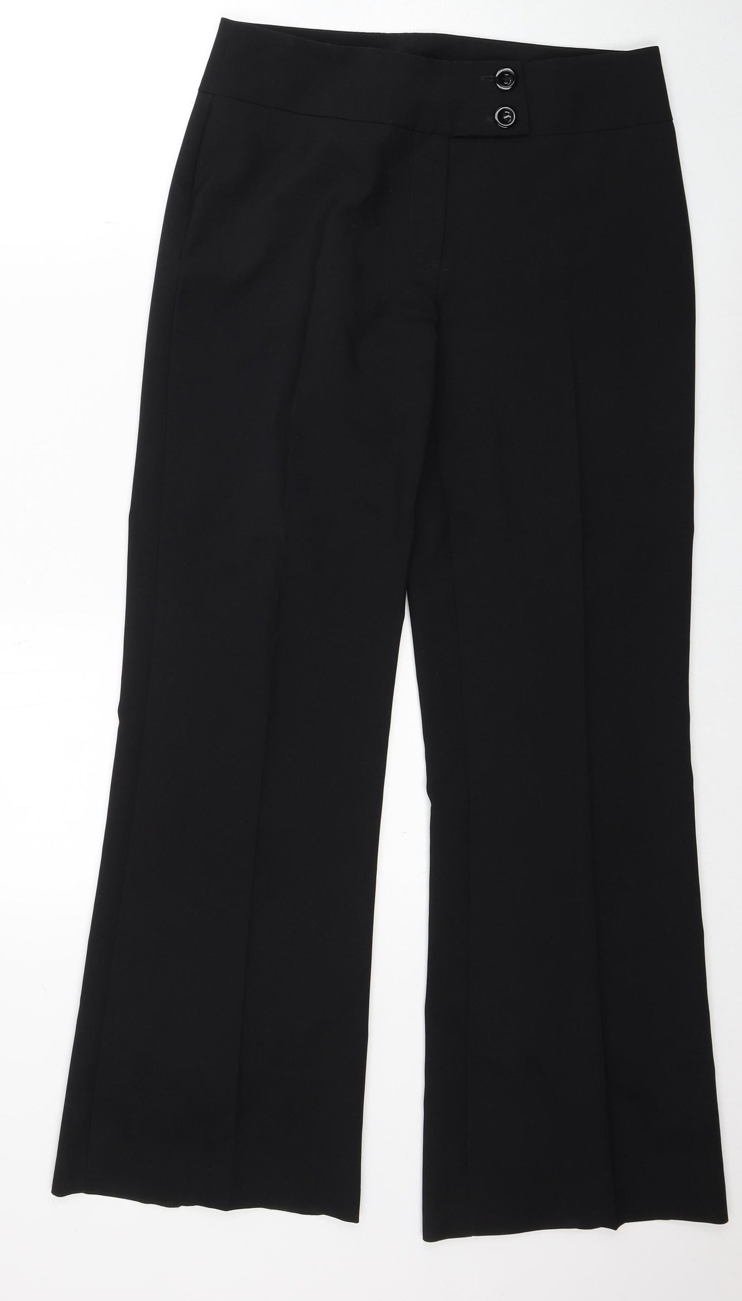F&F Womens Black Polyester Trousers Size 10 Regular Zip