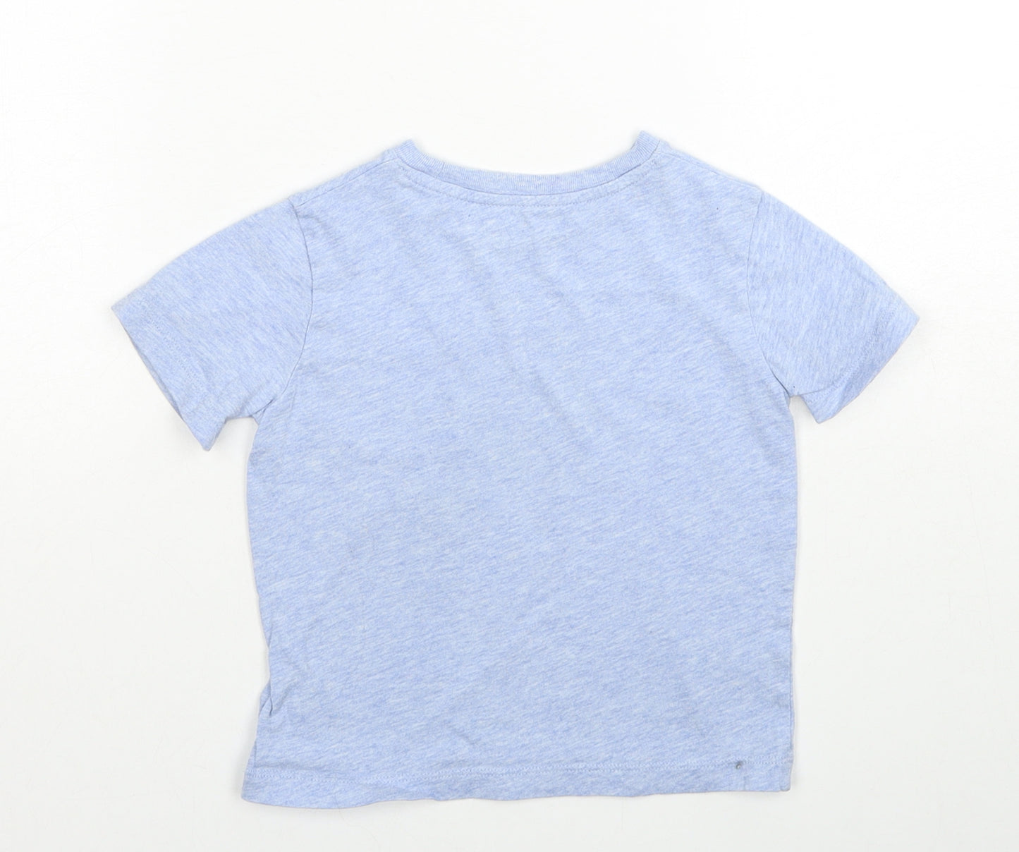 Gap Boys Blue Cotton Basic T-Shirt Size 2 Years Round Neck Pullover - Bear Detail