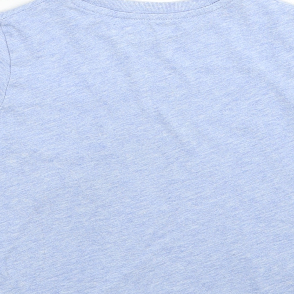 Gap Boys Blue Cotton Basic T-Shirt Size 2 Years Round Neck Pullover - Bear Detail