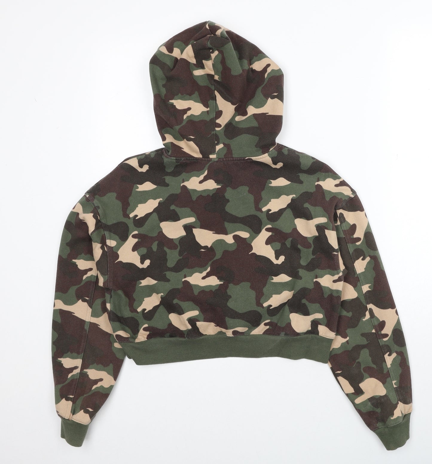 Divided by H&M Womens Green Camouflage Cotton Pullover Hoodie Size XS Pullover