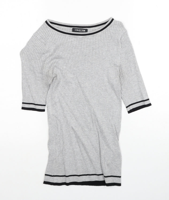 Debenhams Womens Grey Boat Neck Viscose Pullover Jumper Size 10