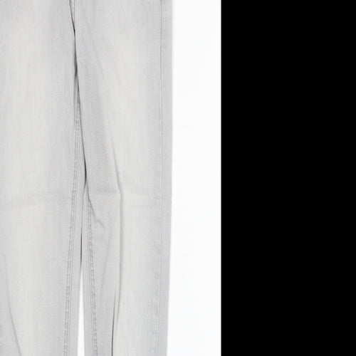 New Look Womens Grey Cotton Skinny Jeans Size 8 Regular Button