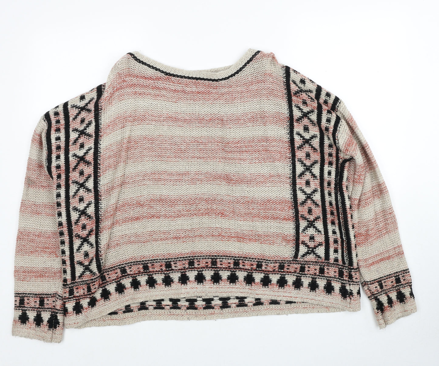 Indigo Womens Multicoloured Round Neck Acrylic Pullover Jumper Size 12