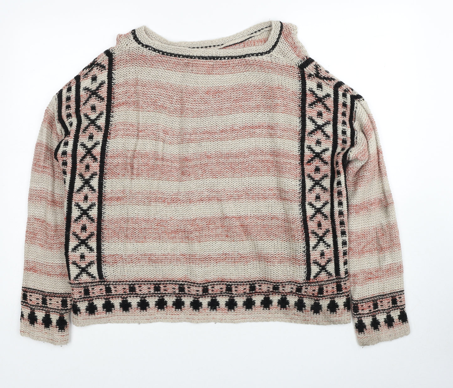 Indigo Womens Multicoloured Round Neck Acrylic Pullover Jumper Size 12