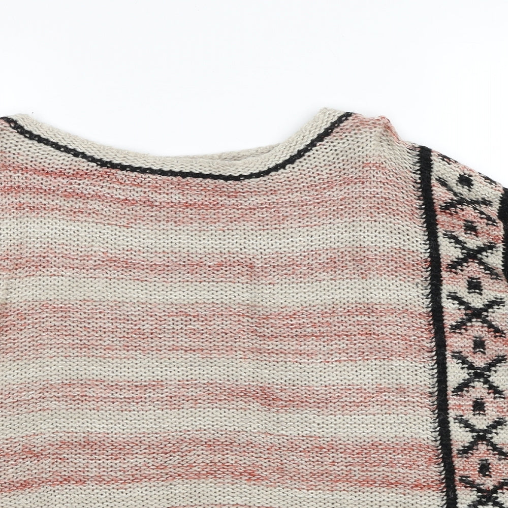 Indigo Womens Multicoloured Round Neck Acrylic Pullover Jumper Size 12