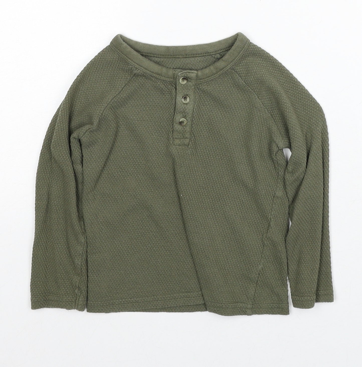 Primark Boys Green Cotton Basic T-Shirt Size 18-24 Months Round Neck Pullover