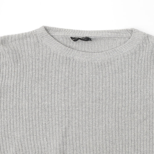 PRETTYLITTLETHING Womens Grey Boat Neck Polyester Pullover Jumper Size M