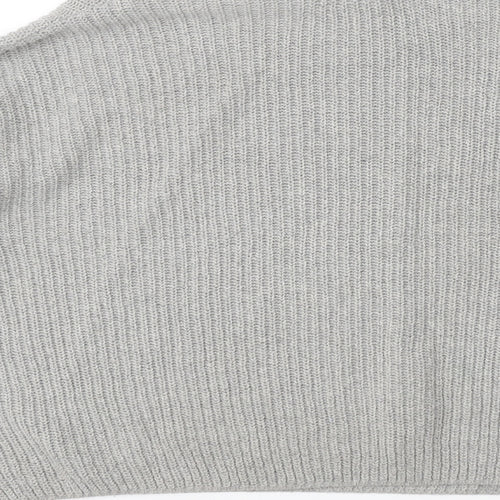 PRETTYLITTLETHING Womens Grey Boat Neck Polyester Pullover Jumper Size M