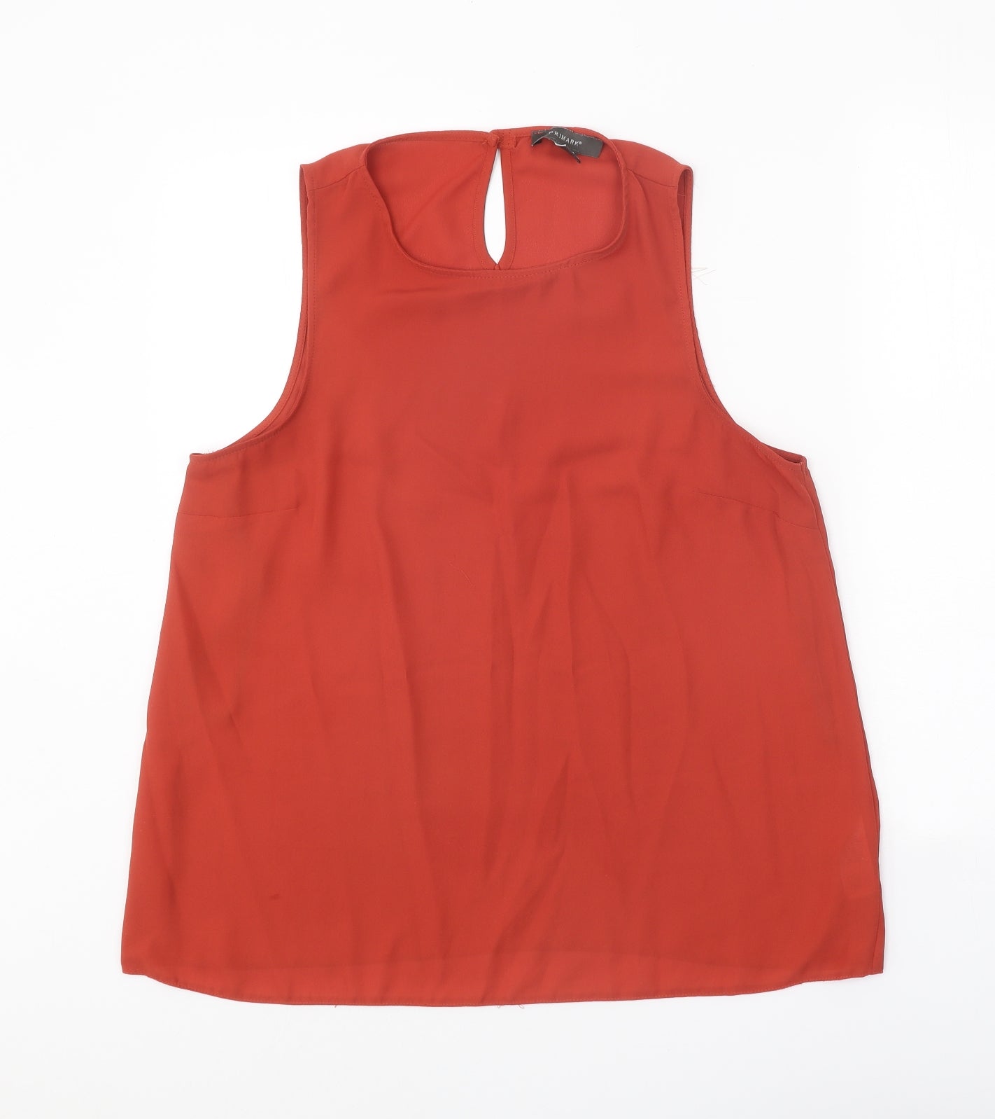 Primark Womens Orange Polyester Basic Tank Size 14 Scoop Neck