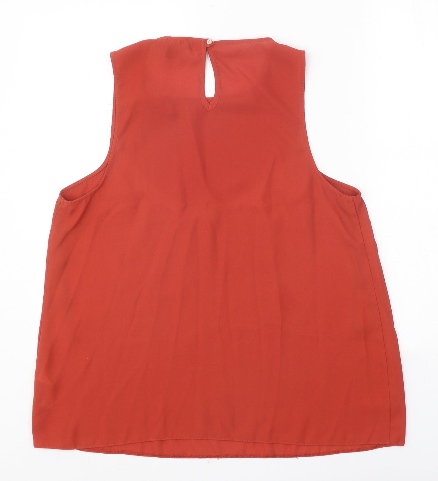 Primark Womens Orange Polyester Basic Tank Size 14 Scoop Neck