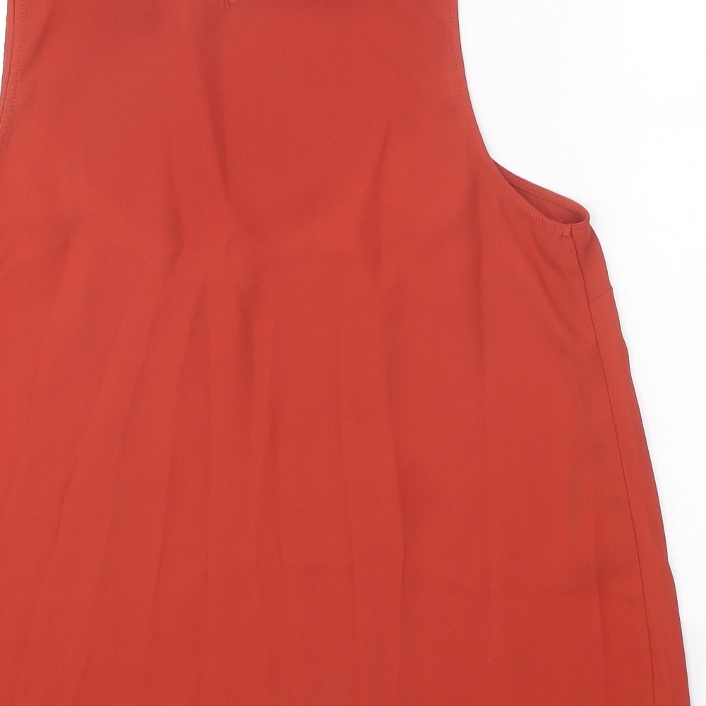 Primark Womens Orange Polyester Basic Tank Size 14 Scoop Neck