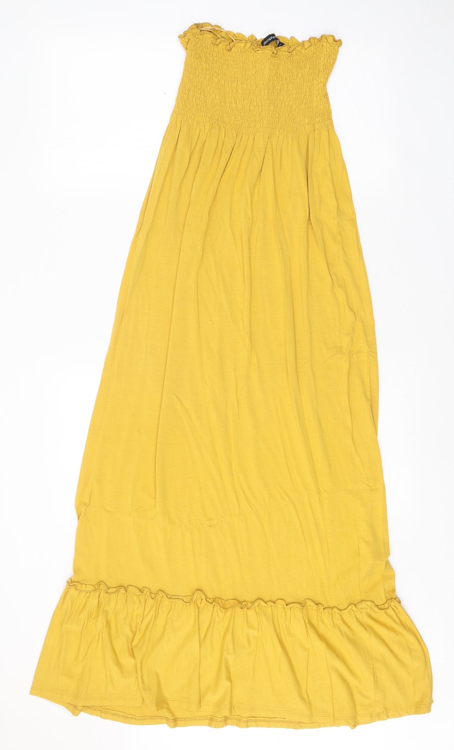 Atmosphere Womens Yellow Viscose Maxi Size 8 Square Neck Pullover
