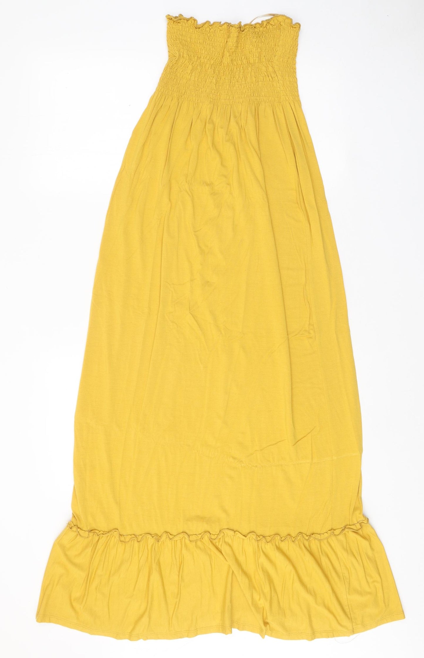 Atmosphere Womens Yellow Viscose Maxi Size 8 Square Neck Pullover
