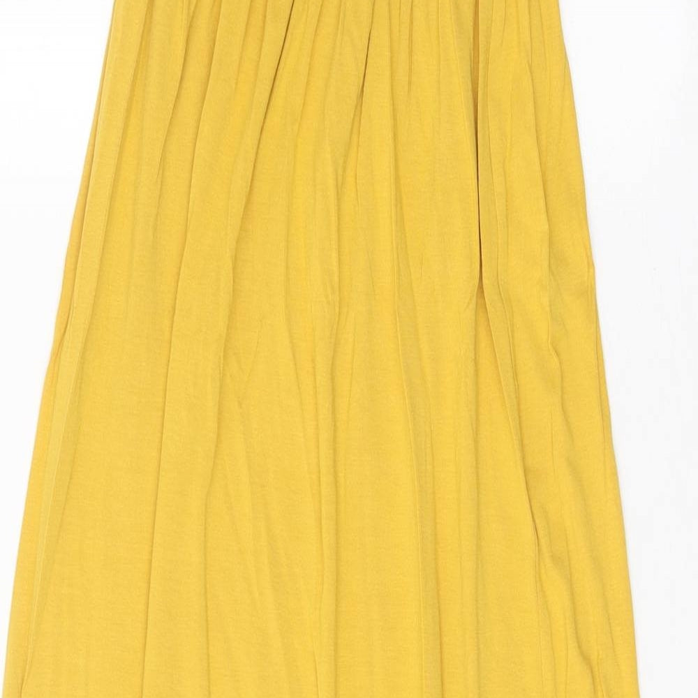 Atmosphere Womens Yellow Viscose Maxi Size 8 Square Neck Pullover