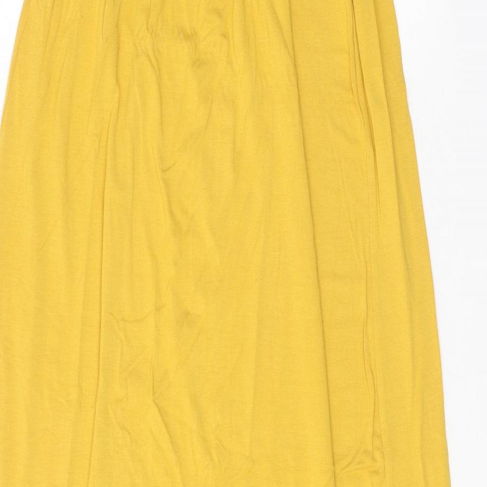 Atmosphere Womens Yellow Viscose Maxi Size 8 Square Neck Pullover