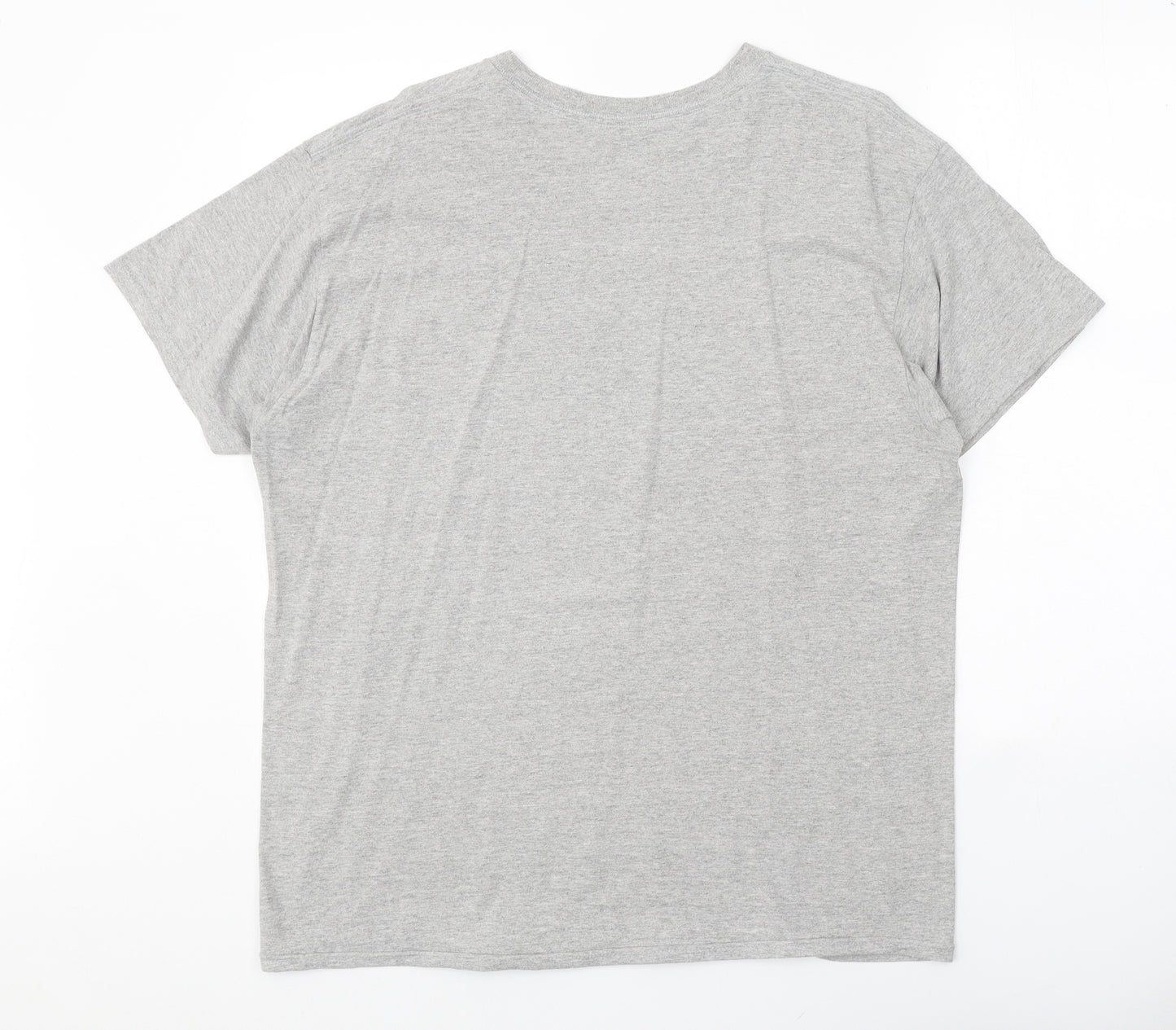 Misspap Womens Grey Cotton Basic T-Shirt Size L Round Neck
