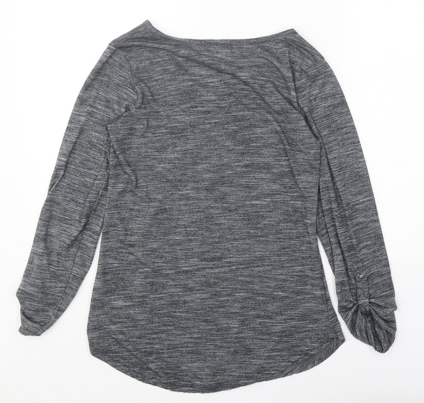 Primark Womens Grey Polyester Basic T-Shirt Size 6 V-Neck