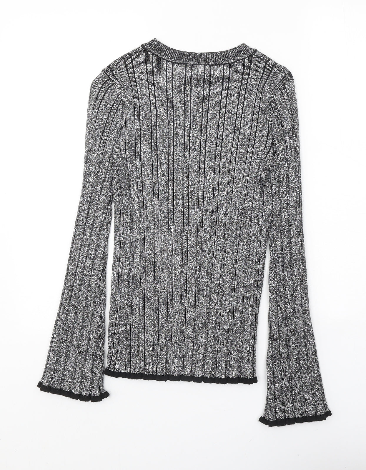 Topshop Womens Grey Boat Neck Viscose Pullover Jumper Size 6