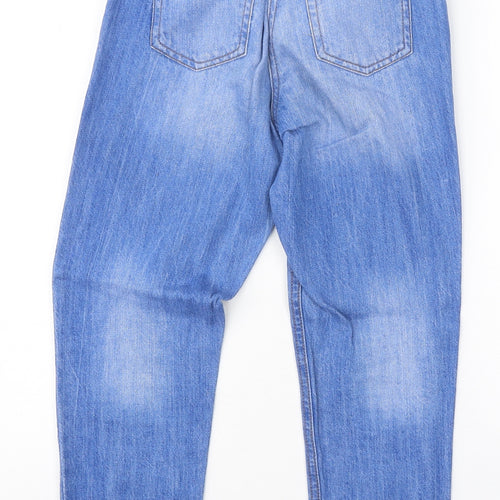 NEXT Girls Blue 100% Cotton Skinny Jeans Size 11 Years Regular Zip - Distressed Denim