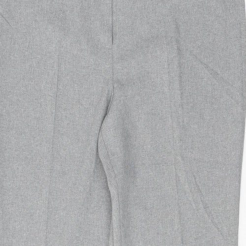South Womens Grey Polyester Trousers Size 16 Regular Zip