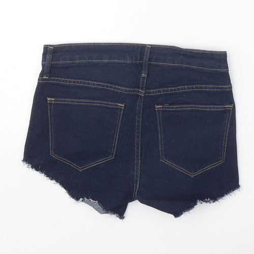 H&M Womens Blue Cotton Boyfriend Shorts Size 27 in Regular Zip