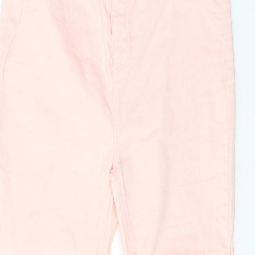 Dorothy Perkins Womens Pink Cotton Skinny Jeans Size 14 Regular Zip