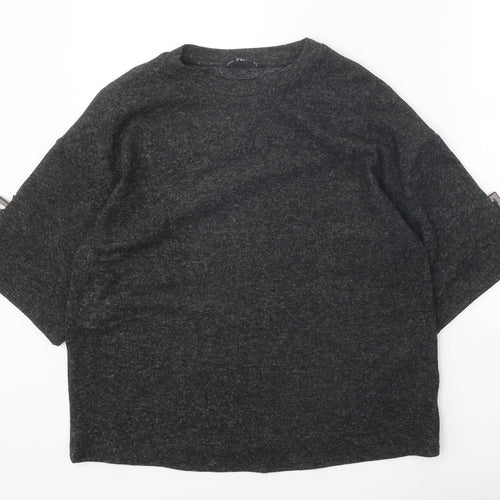 F&F Womens Grey Round Neck Polyester Pullover Jumper Size 10