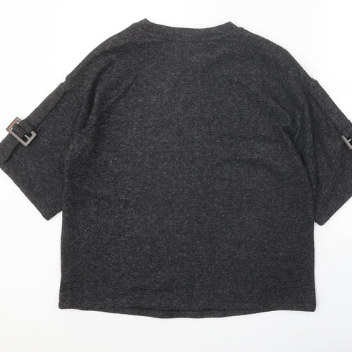 F&F Womens Grey Round Neck Polyester Pullover Jumper Size 10