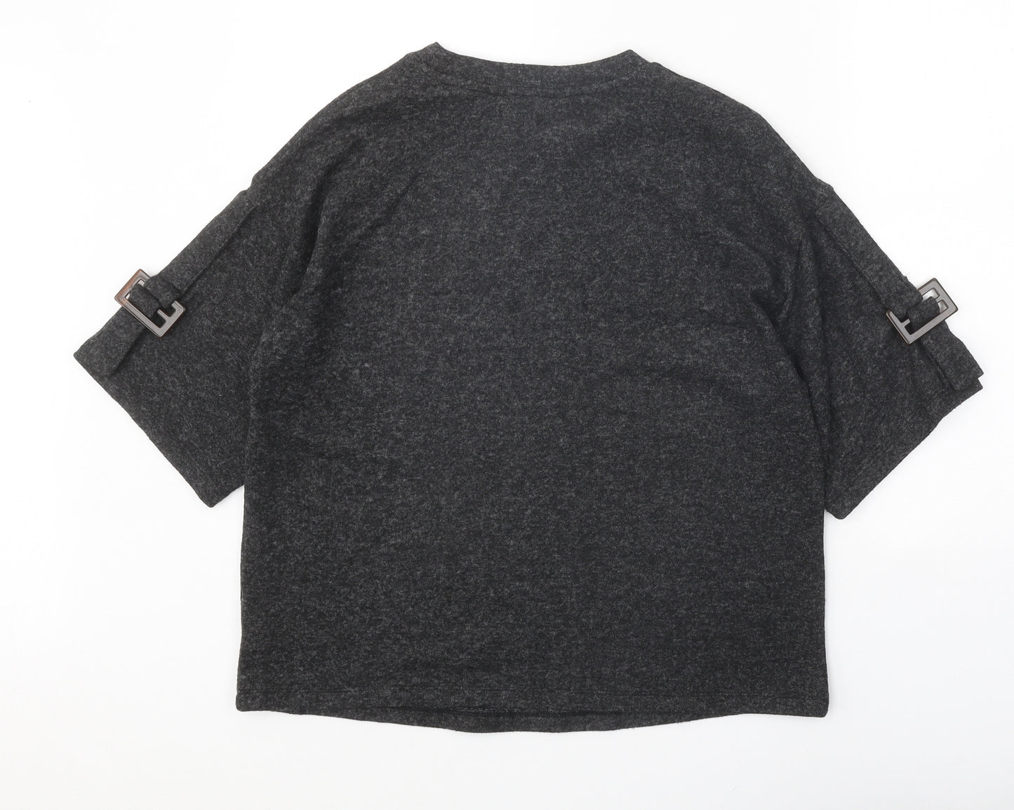 F&F Womens Grey Round Neck Polyester Pullover Jumper Size 10