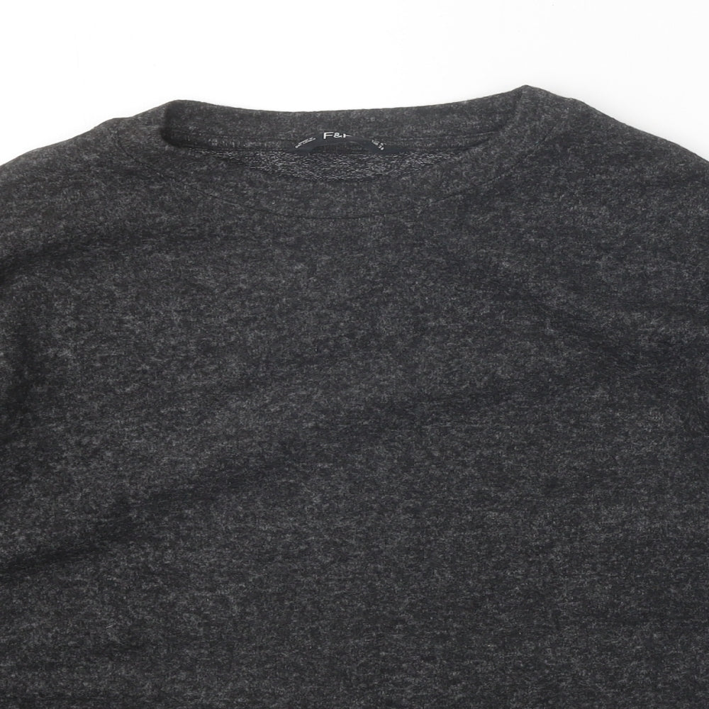 F&F Womens Grey Round Neck Polyester Pullover Jumper Size 10