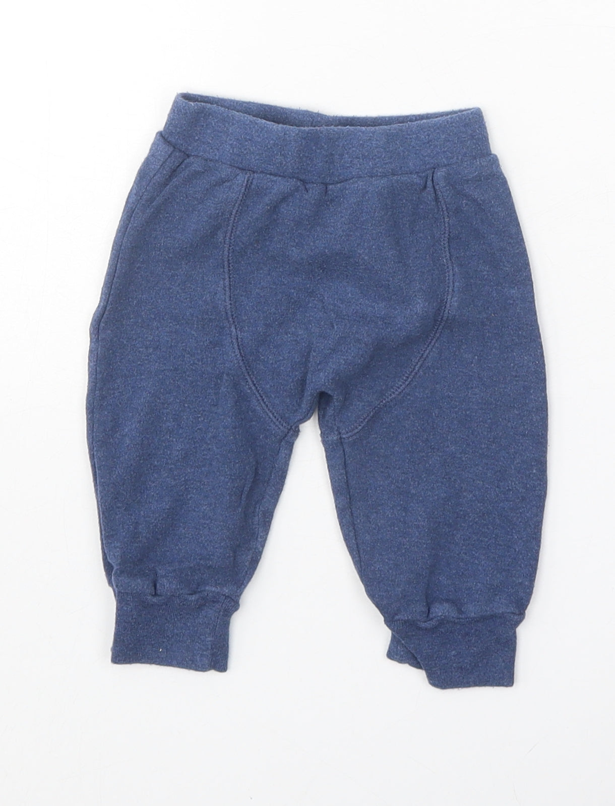 Preworn Boys Blue 100% Cotton Jogger Trousers Size 6-9 Months Pullover