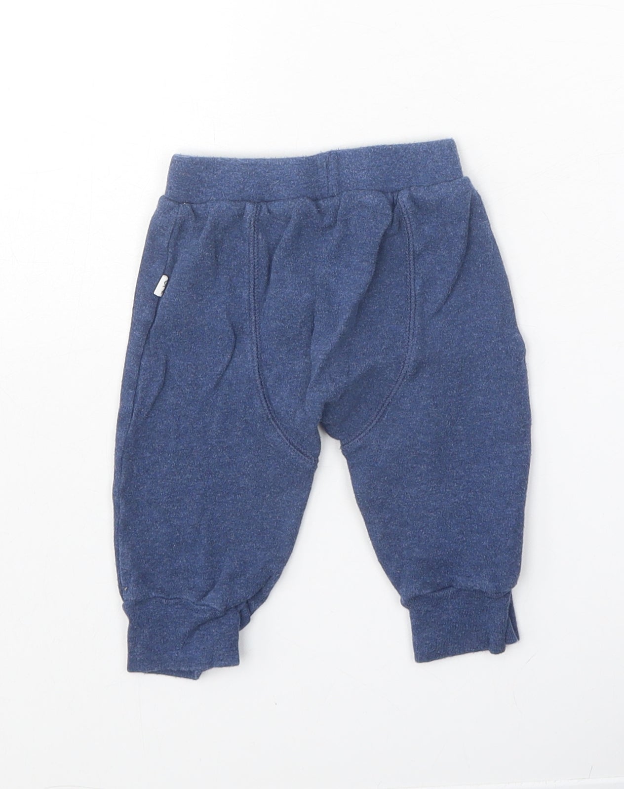 Preworn Boys Blue 100% Cotton Jogger Trousers Size 6-9 Months Pullover