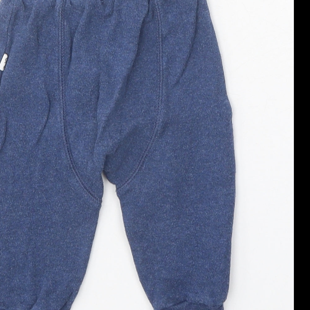 Preworn Boys Blue 100% Cotton Jogger Trousers Size 6-9 Months Pullover