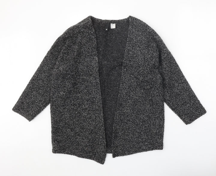 Divided Womens Grey V-Neck Acrylic Cardigan Jumper Size M