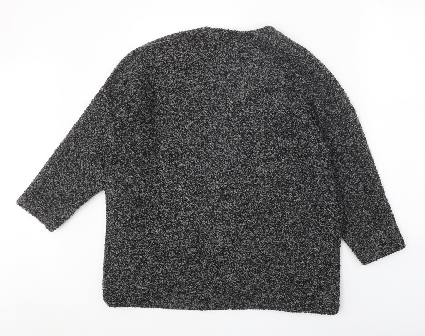 Divided Womens Grey V-Neck Acrylic Cardigan Jumper Size M