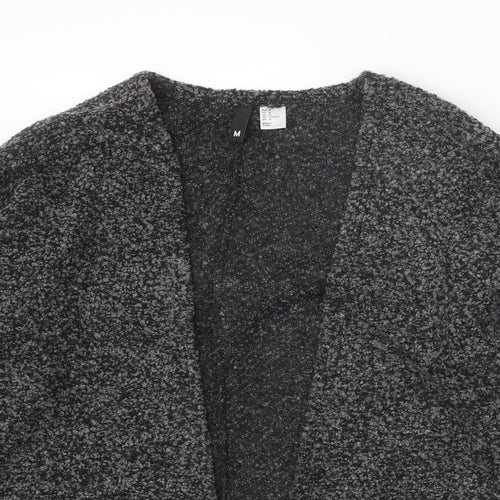 Divided Womens Grey V-Neck Acrylic Cardigan Jumper Size M