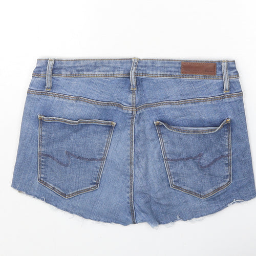 Collins Womens Blue Cotton Boyfriend Shorts Size 29 in Regular Zip
