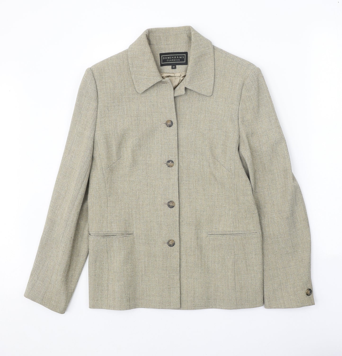 Classics Womens Beige Jacket Size 12 Button