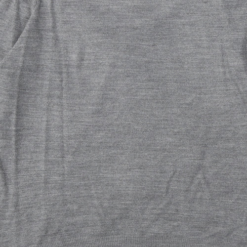 Blue Harbour Mens Grey V-Neck Acrylic Pullover Jumper Size S Long Sleeve
