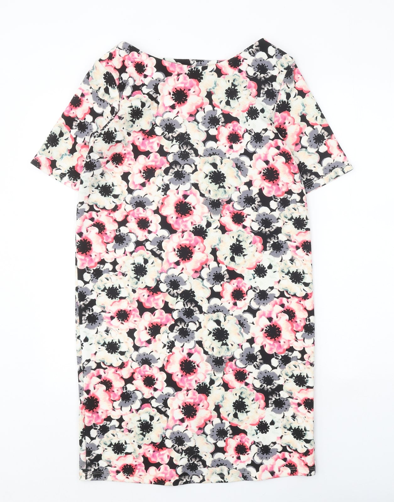 George Womens Multicoloured Floral Polyester Shift Size 8 Boat Neck Pullover