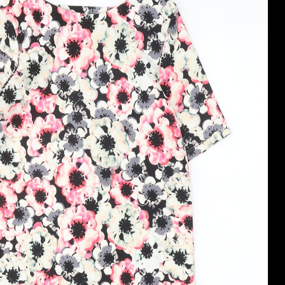 George Womens Multicoloured Floral Polyester Shift Size 8 Boat Neck Pullover