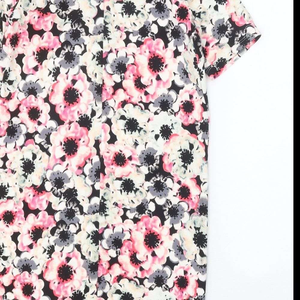George Womens Multicoloured Floral Polyester Shift Size 8 Boat Neck Pullover