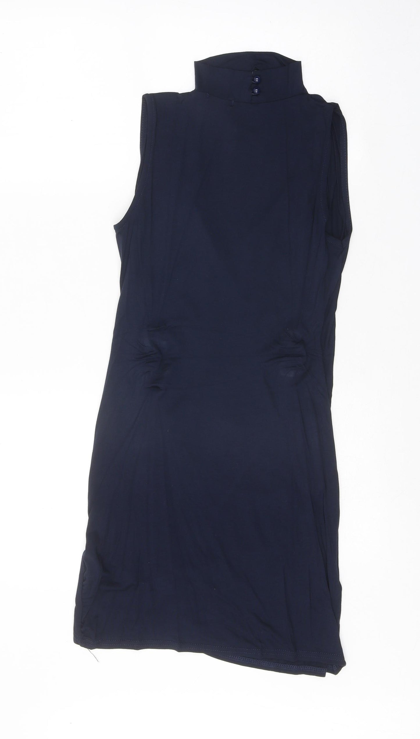 PRETTYLITTLETHING Womens Black Viscose Bodycon Size 10 Halter Button